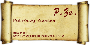 Petróczy Zsombor névjegykártya