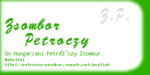 zsombor petroczy business card